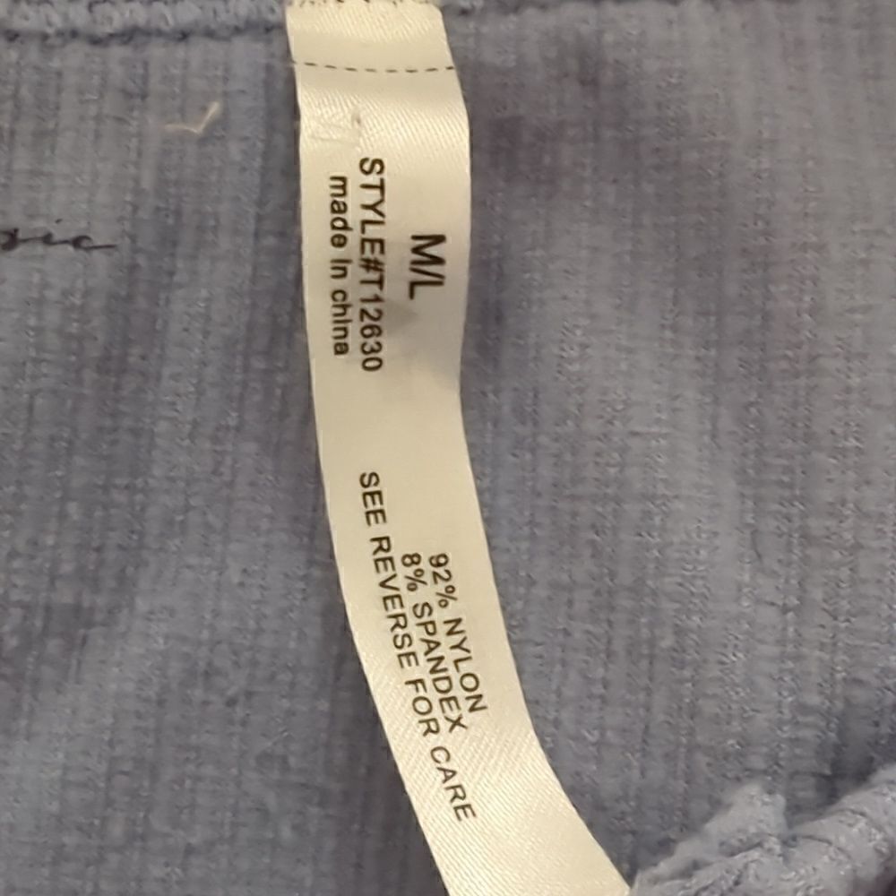 Active Basic Blue Ribbedcropped Long Sleeve - image 5